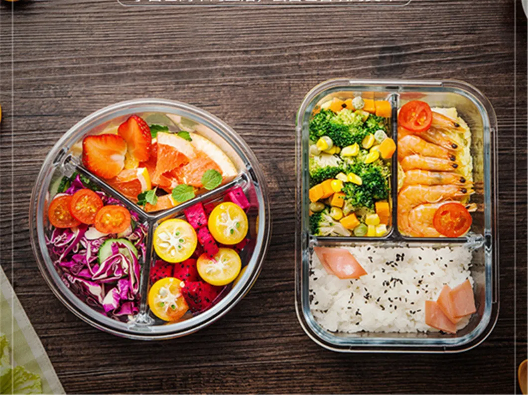 Glass Meal Prep Containers, Take Away Airtight Glass Bento Boxes, BPA Free & FDA Approved & Leak Proof Glass Food Box