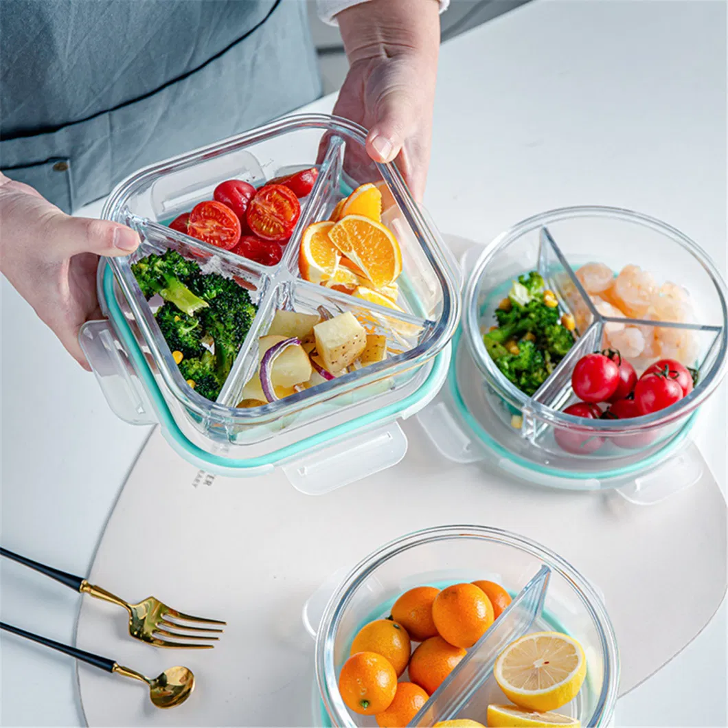 Glass Meal Prep Containers, Take Away Airtight Glass Bento Boxes, BPA Free & FDA Approved & Leak Proof Glass Food Box