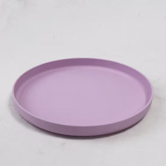 Prezzo di fabbrica Set di stoviglie per bambini in PLA viola rotondo biodegradabile ecologico al 100% ecologico