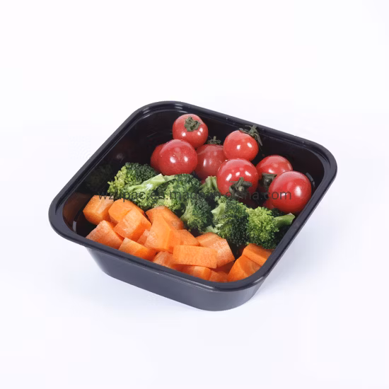 Scatole per frutta trasparenti usa e getta Scatole per il pranzo in plastica con 3 scomparti Stampa personalizzata di imballaggi industriali in PP