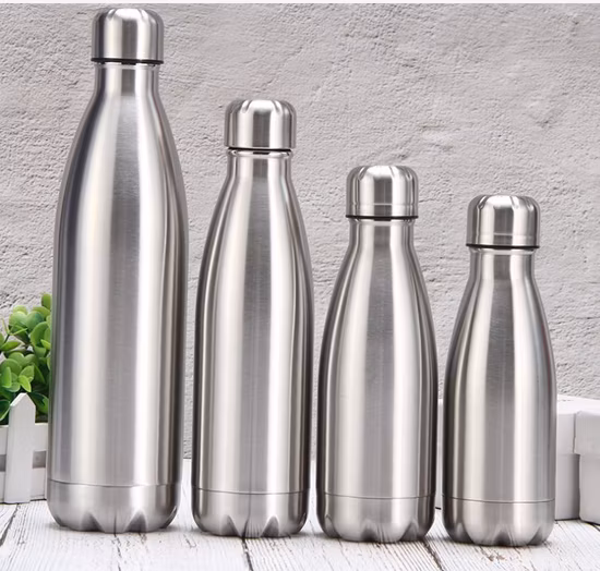 Bottiglia in acciaio inossidabile sportivo con boccetta per acqua a forma di cola isolata sotto vuoto a doppia parete personalizzata in fabbrica